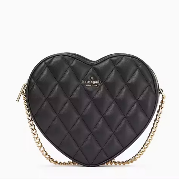 kate spade Handbags - Kate Spade Black Quilted Leather Love Shack Heart Crossbody BRAND NEW